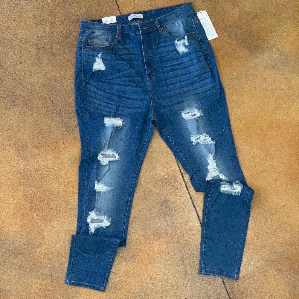 Women's Plus Distressed Skinny Jeans